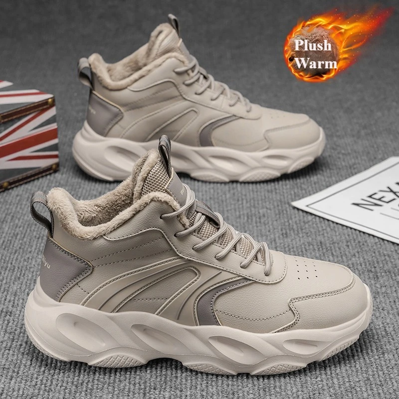

Winter Men's Boots Casual Sneakers High Top Platform Walking Shoes for Men Fleece-lined Warm Ankle Boots Fashion Sports shoes