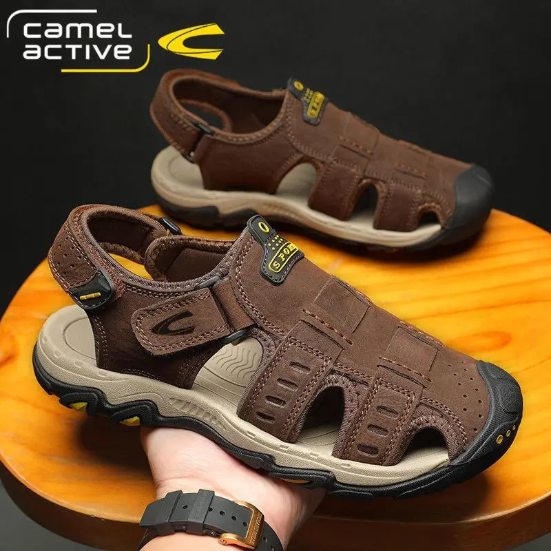 Camel Active Hot Sale New Fashion Summer Leisure Beach Men Shoes High Quality Leather Sandals The Big Yards Men\'s Sandals LT2188