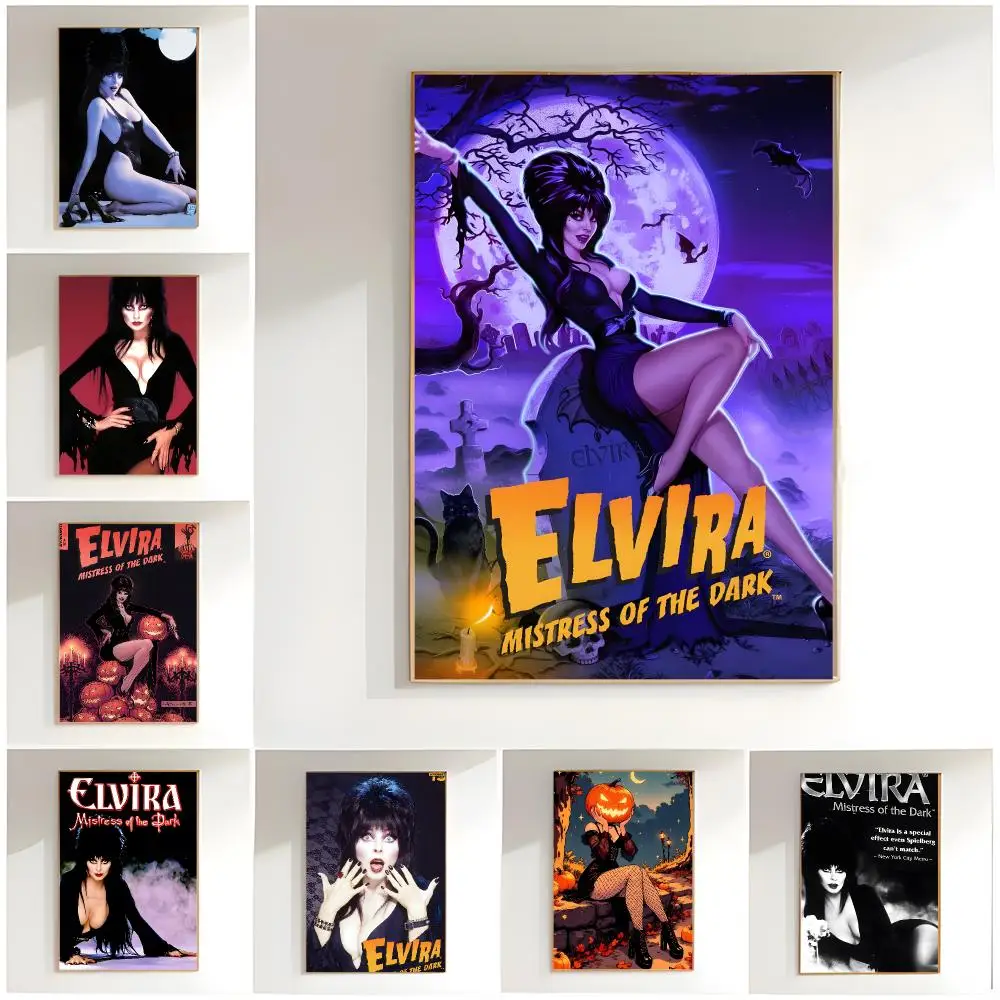 goth horror E-Elvira Mistress of the Dark Poster Classic Wall Art  Home Decor  Peel and Stick Unframed