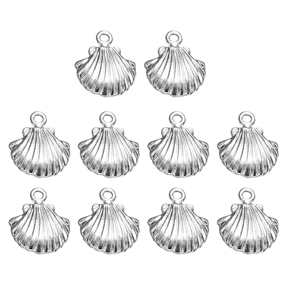 

20 Pcs Seashell Pendant Bracelet Charm Jewelry Making Pendants Alloy Cell Phone DIY Charms