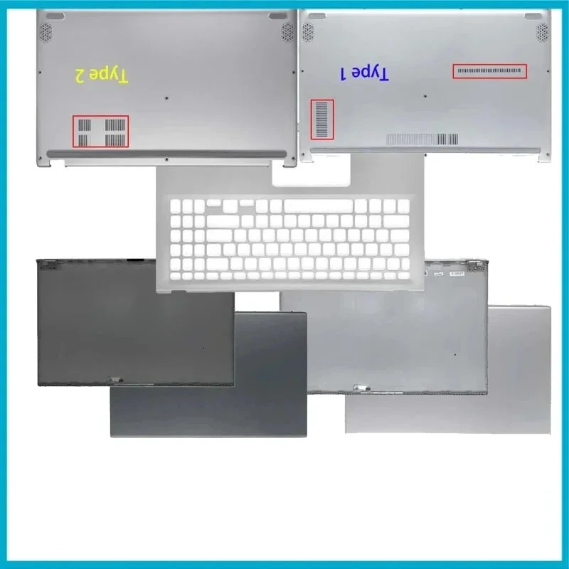 For ASUS VivoBook 15 X512 V5000F V5000J V5000D X512F A512 A512F F512 Notebook LCD Back Cover Front Frame Hinges Palmrest Bottom