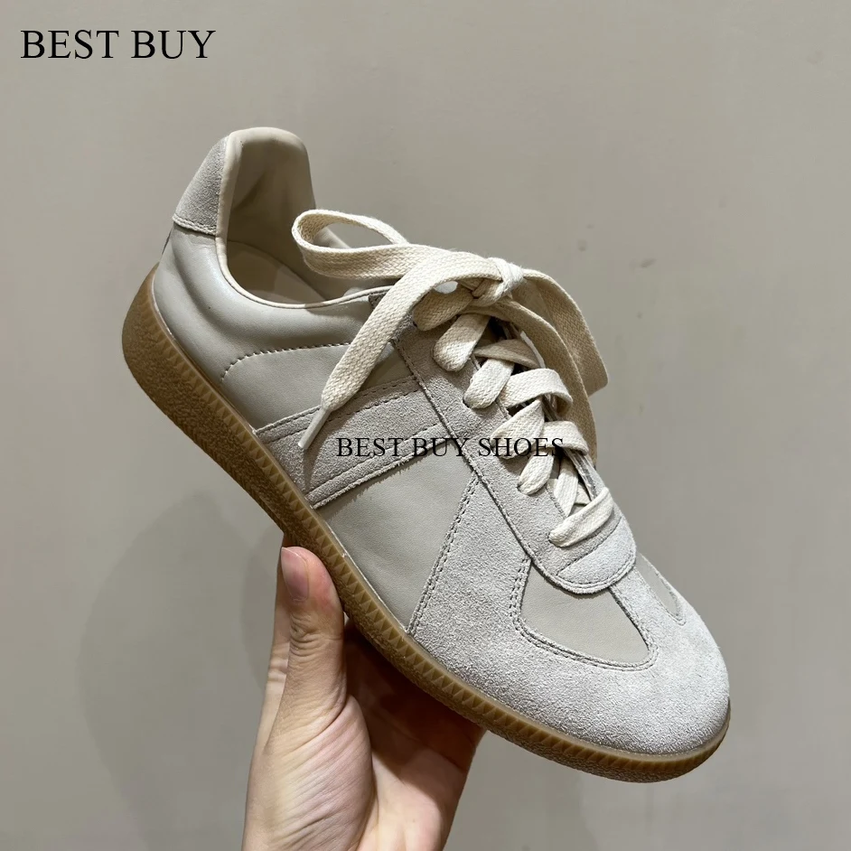 New popular German training shoes for women\'s sports casual flat bottomed niche retro leather designer shoes mocasines loafers