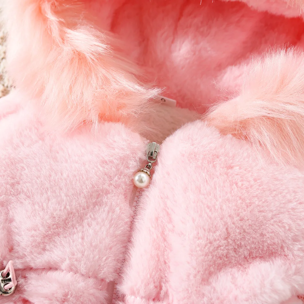 1 2 3 4 Jahre Winter Baby Mädchen Plüschjacke Verdickte Wärmende Mädchen Pullover Mantel Modische Kleinkind Kapuzenjacke Kinderkleidung – Detail 8