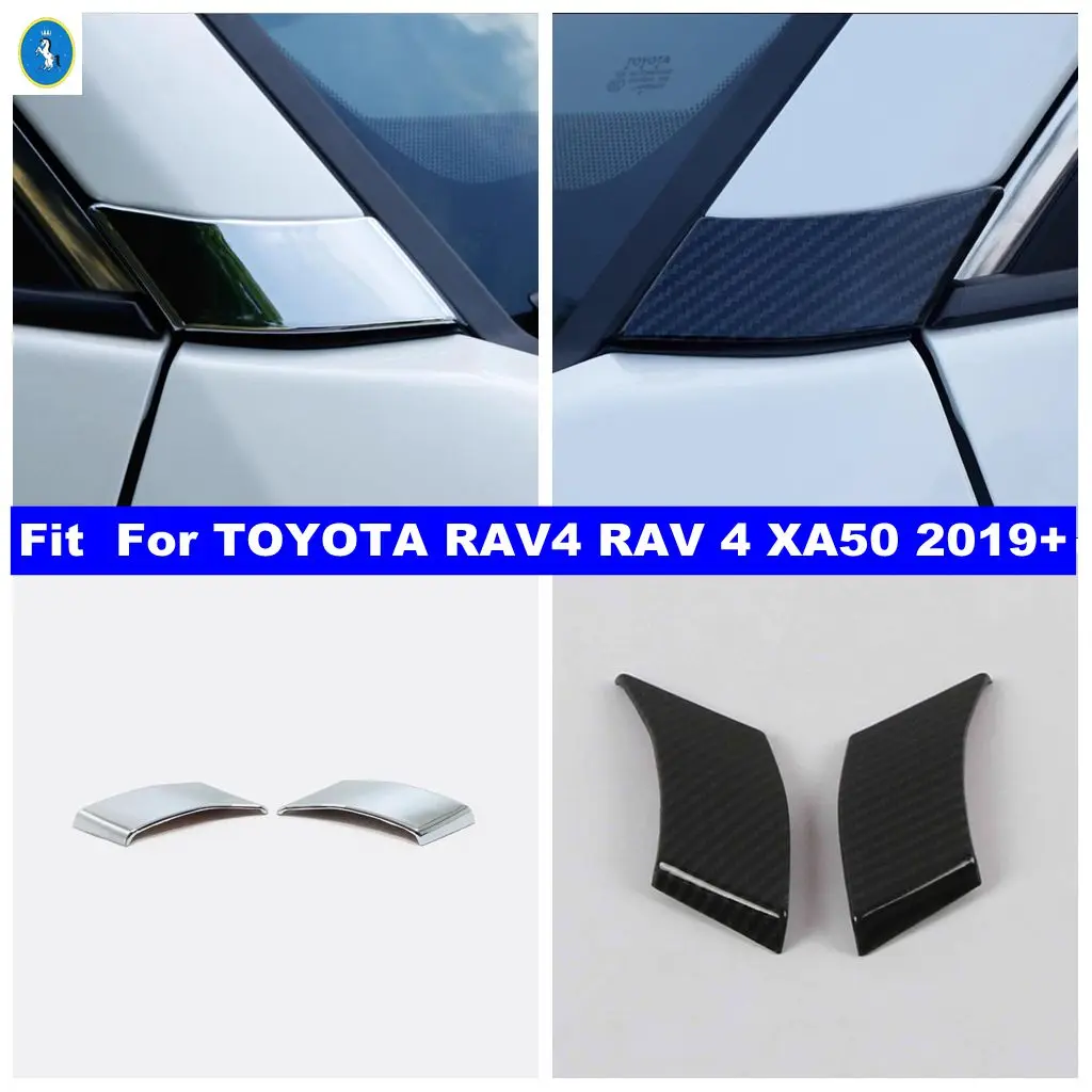 

ABS Front Window Pillar A Decor Sequins Cover Trim For TOYOTA RAV4 RAV 4 XA50 2019 - 2024 ABS Chrome / Carbon Fiber Accessories