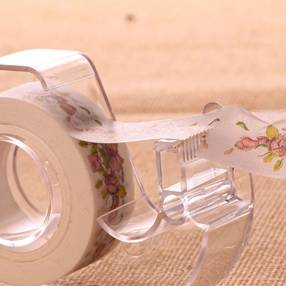 Portable Paper Tape Cutter 1.5CM Hand Tape Holder Storage Cutting Seat Cute Tape Dispenser Washi Tape Holder