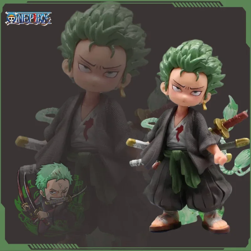 

One Piece Q Zoro Аниме Фигурка ророноа Зоро Q Версия 14 см экшн-фигурка искусственная модель Коллекция настольная декоративная игрушка Детские подарки