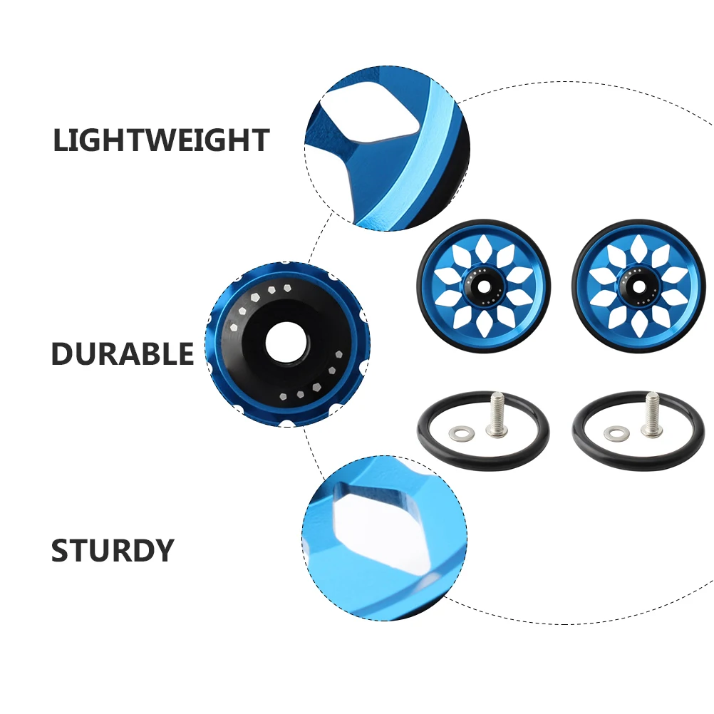 

1Set Folding Bike Auxiliary Easy Wheel Aluminium Alloy Durable Scratch Resistant Compatible Bike Supplies Cycling