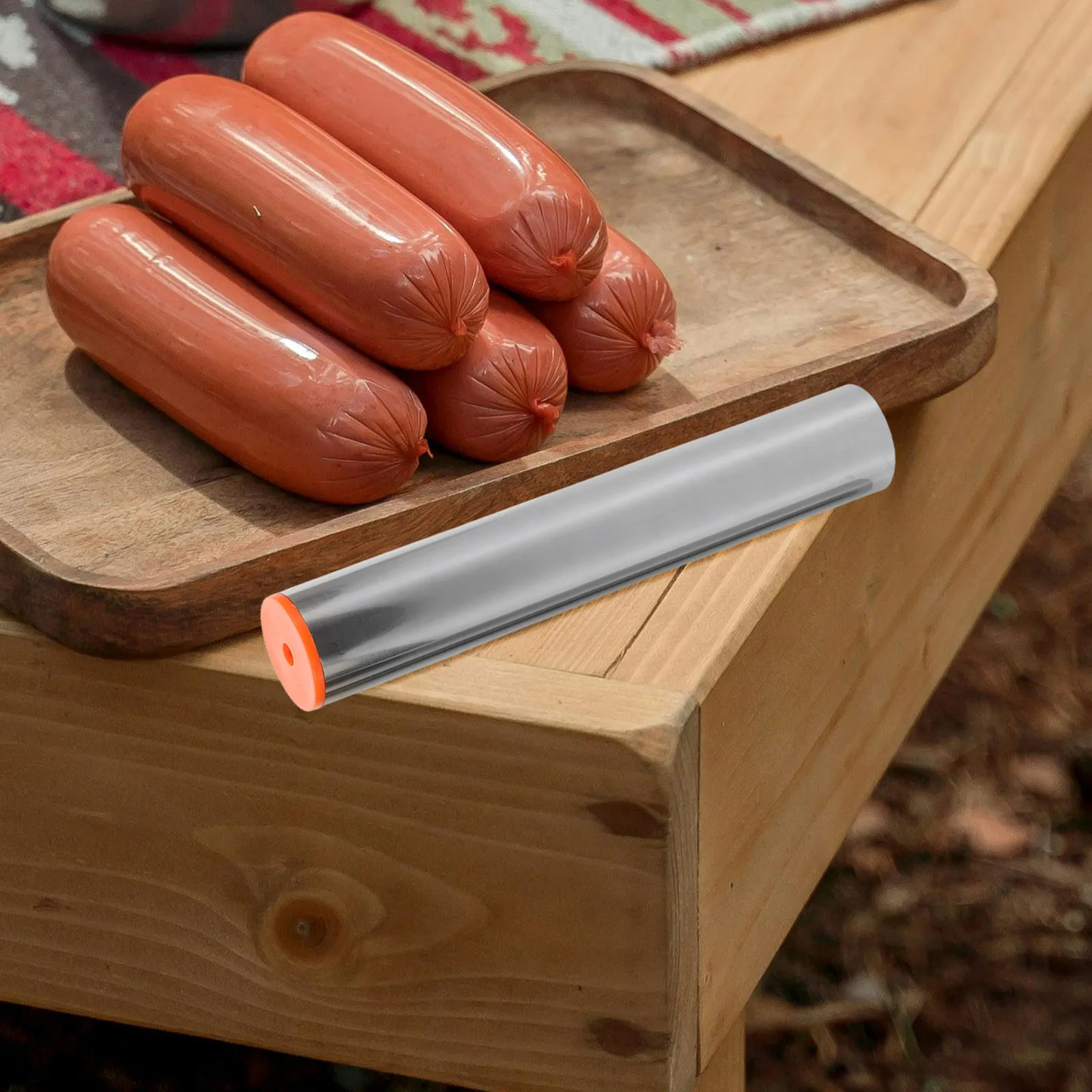 2Pcs Stainless Steel Sausage Pricker Tool Skewer Holder for Safe Kebab Making Bbq Grilling Summer Parties Sausage Linking