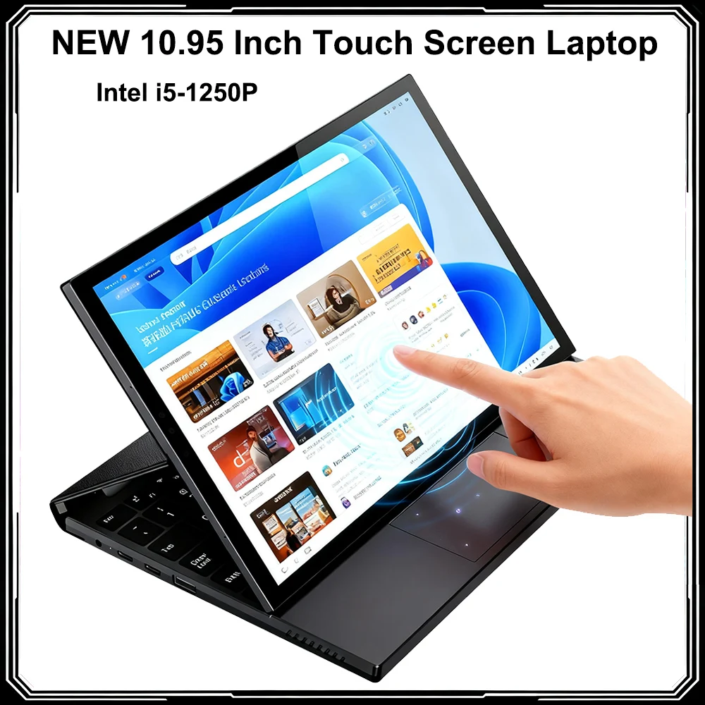 كمبيوتر محمول بشاشة لمس 10.95 بوصة Intel i5-1250P DDR4 32GB SSD 2TB التعرف على الوجه جهاز لوحي صغير محمول Windows 11 WiFi6