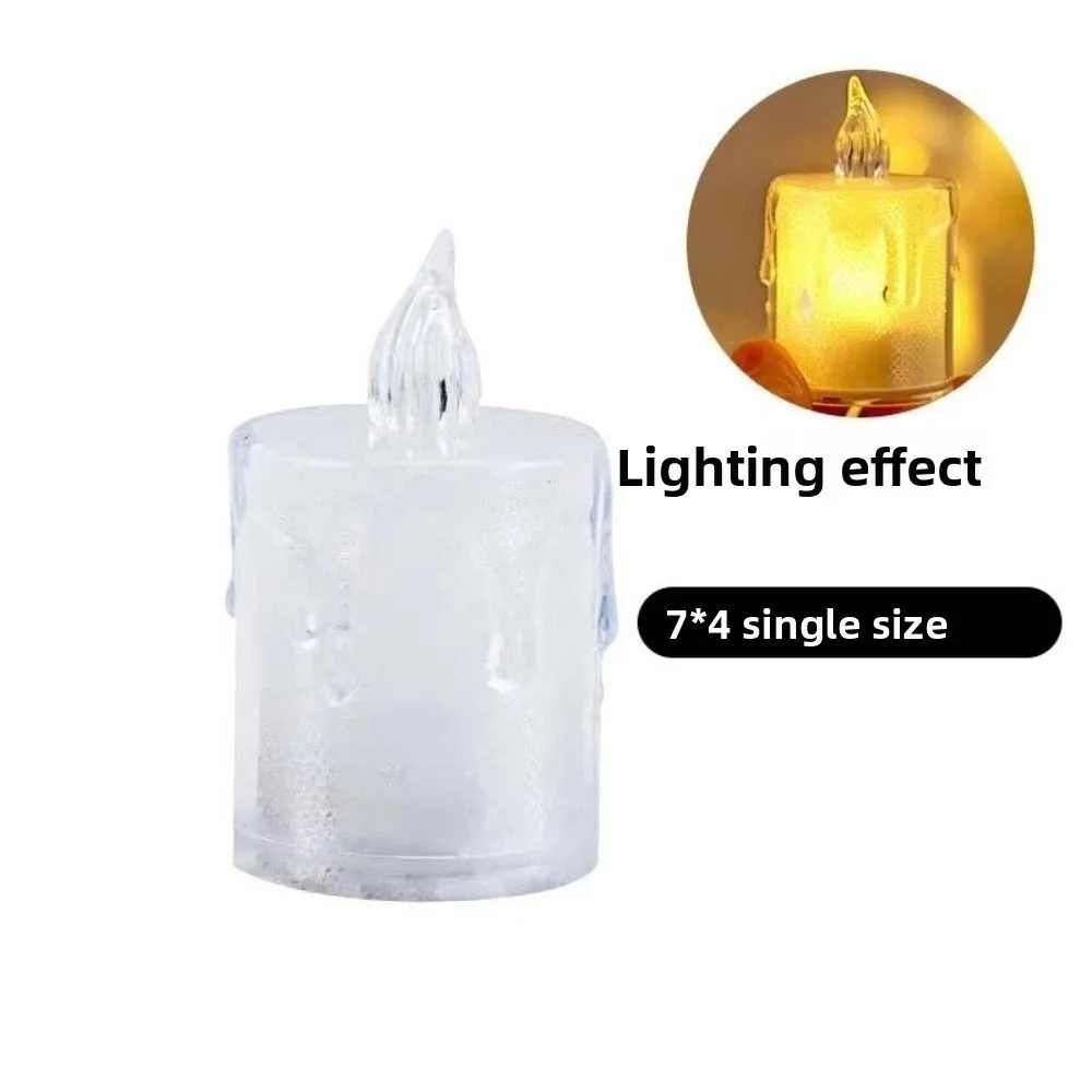 Christmas Electronic Candle Light Transparent Flameless Warm Glowing Candles Mini Portable Simulated Flameless Candles