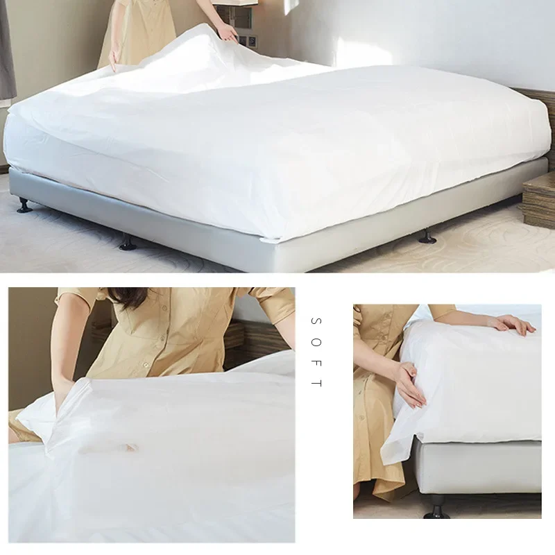 Disposable bed sheet four-piece set hotel supplies travel portable double cotton disposable bedding pillowcase quilt cover