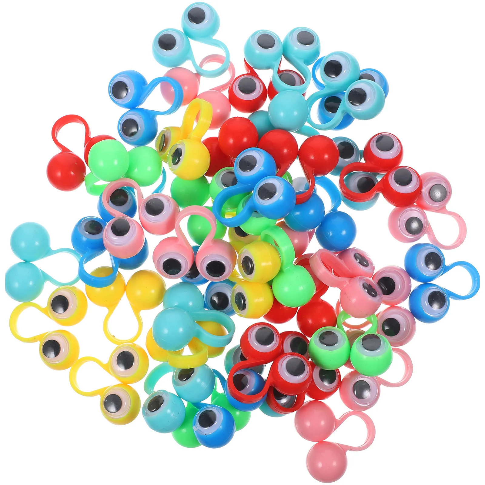 

48 Pcs Halloween Eye Ring Child Children’s Toys Interactive Finger Plastic Puppet Party Gifts