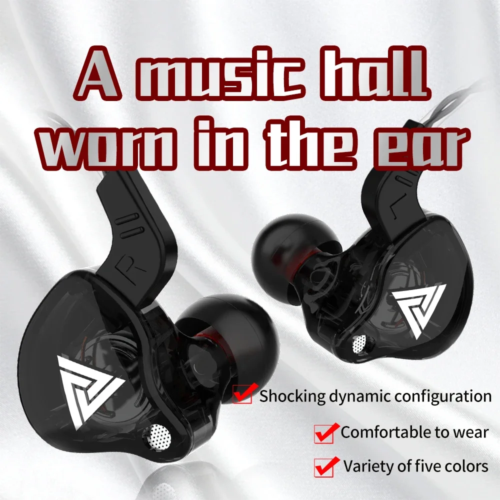 KZ AK6 Wired Headphones Dual Drive HiFi Earphone with Microphone 3.5mm Sport Running Music Earbuds Bass Stereo Headset Original