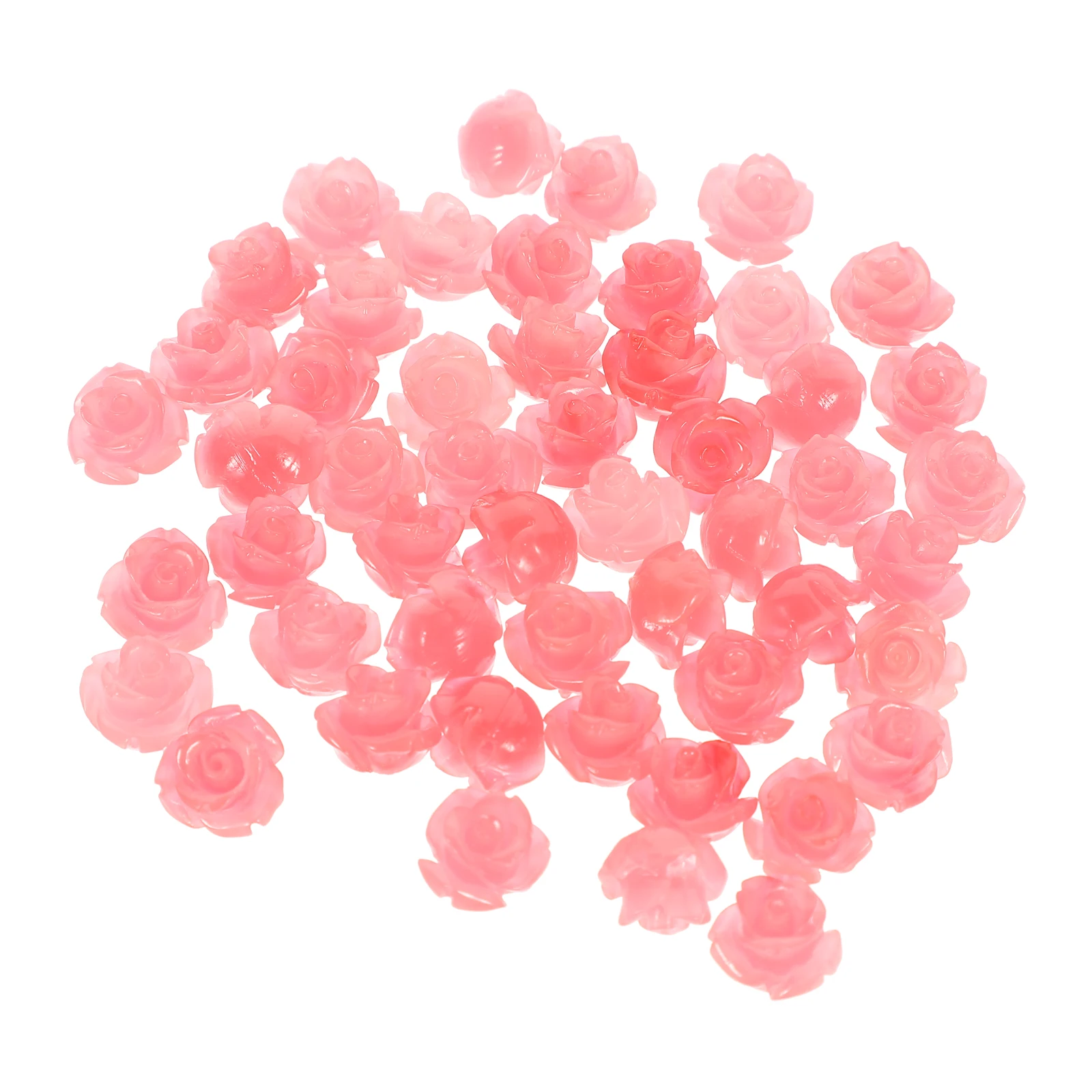 

50pcs Rose Beads Pink Shell Carved Loose Jewelry Making DIY Crafts Bulk Crafting Bead Bracelets Earrings Accessories