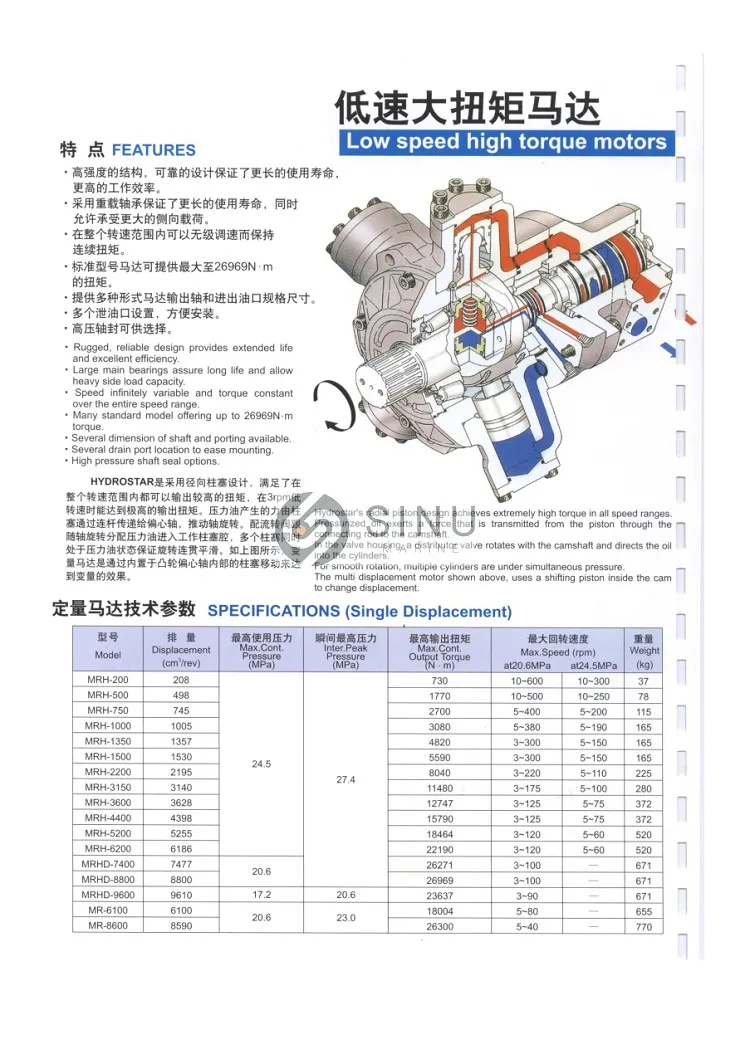 MRH-1500TWH-3 Kayaba oil motor complete hydrostar with chain sprocket