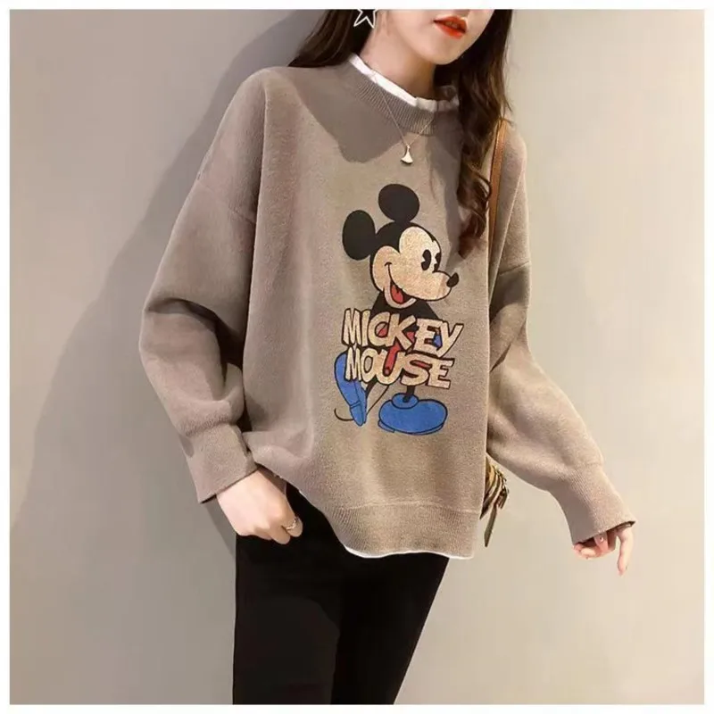 Fashion Sweatshirt Women Harajuku Mickey  Pattern Cartoon Print Casual Loose Tops Female Harajuku Hoodies Woman\'s clothing