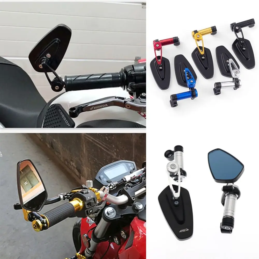 1 Pair Clear Glass Motorcycle Rearview Mirror Auxiliary Side Mirror Motorcycle modification Handlebar Mirror