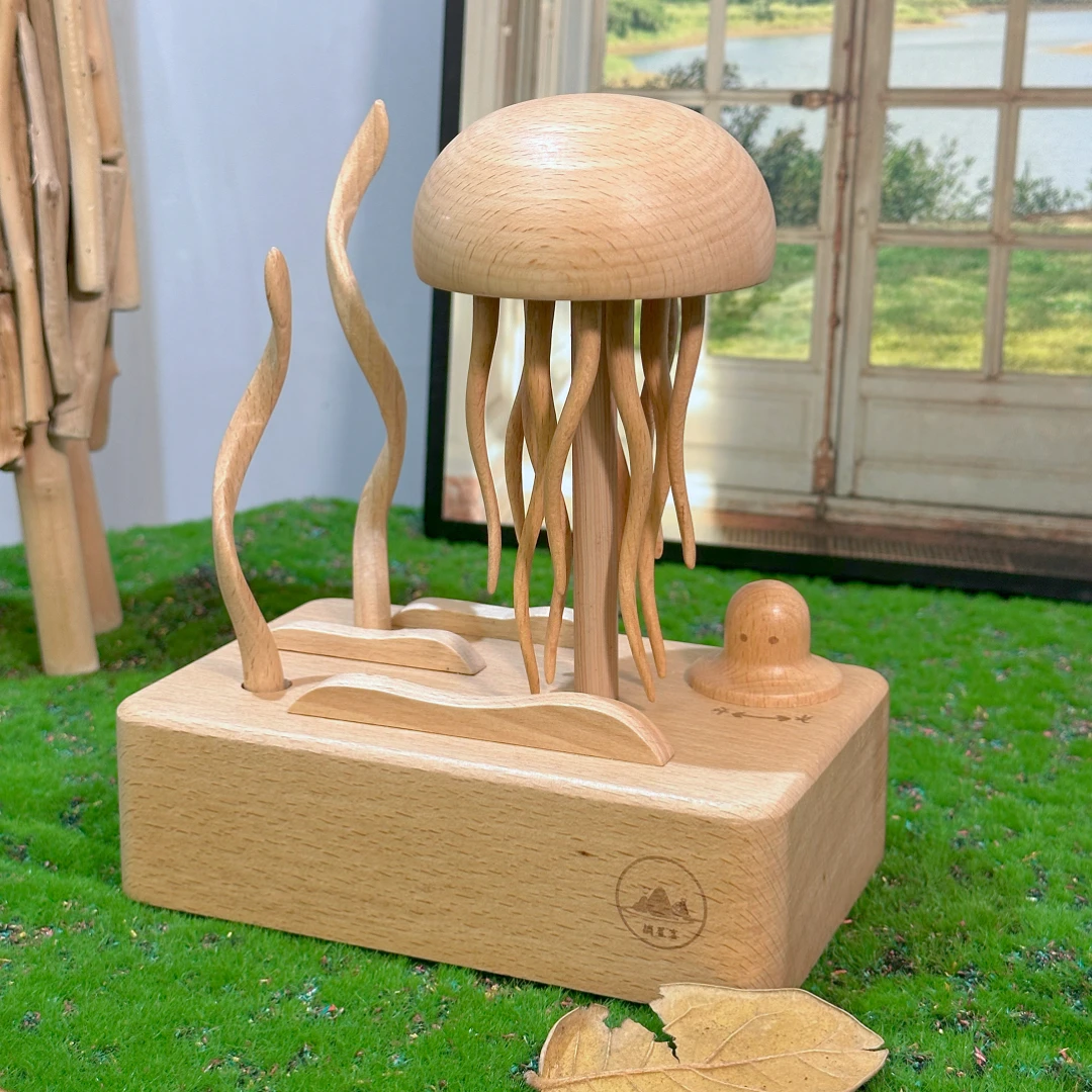 

Jellyfish Toys Mechanical Jellyfish Wooden Mechanical Jellyfish Craft Ornament
