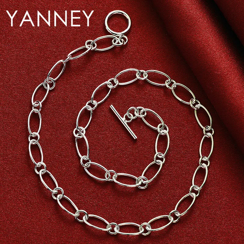 925 Sterling Silver 18 Inches Simple Chain Necklace For Men Women Fashion Hip Hop Jewelry Wedding Gifts