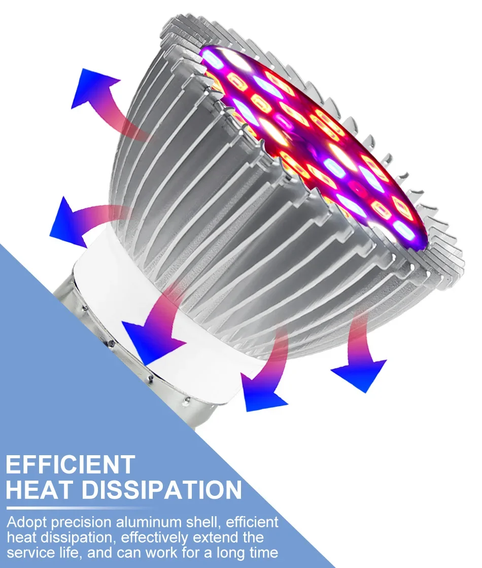 E27 espectro completo crescer lâmpada 85-265v led suporte da lâmpada phytolamp para plantas sementes de flores de interior hidroponia crescer tenda caixa