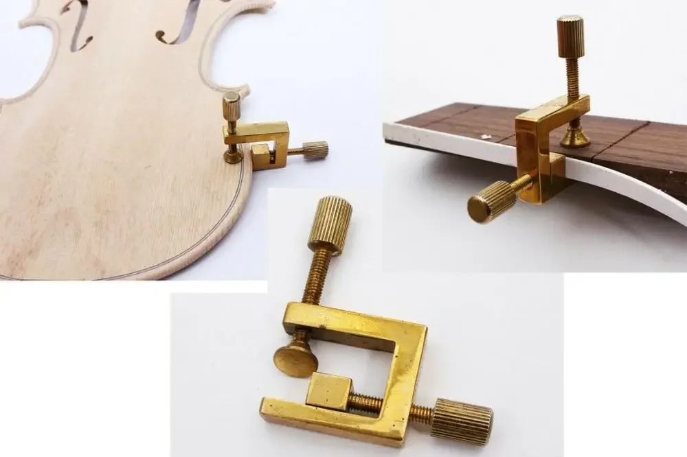 2pcs Repair Violin Cracks Broken Violin Clamps Glue Guitar Making Tool Brass