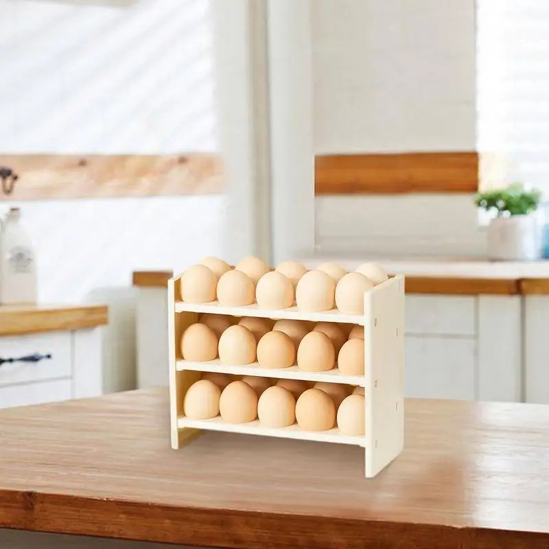 Egg Holder For Fridge 3-Tier Refrigerator Egg Holder Fridge Egg Organizer Foldable Egg Refrigerator Organizer Refrigerator Egg