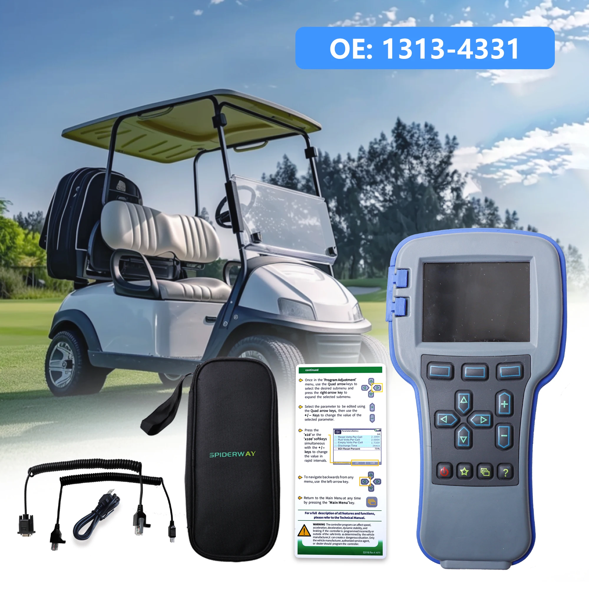 1313-4331 1313-4431 Dealer Access Level Handheld Programmer 1313-4401 1311-4401 Golf Cart Curtis Electric Forklift