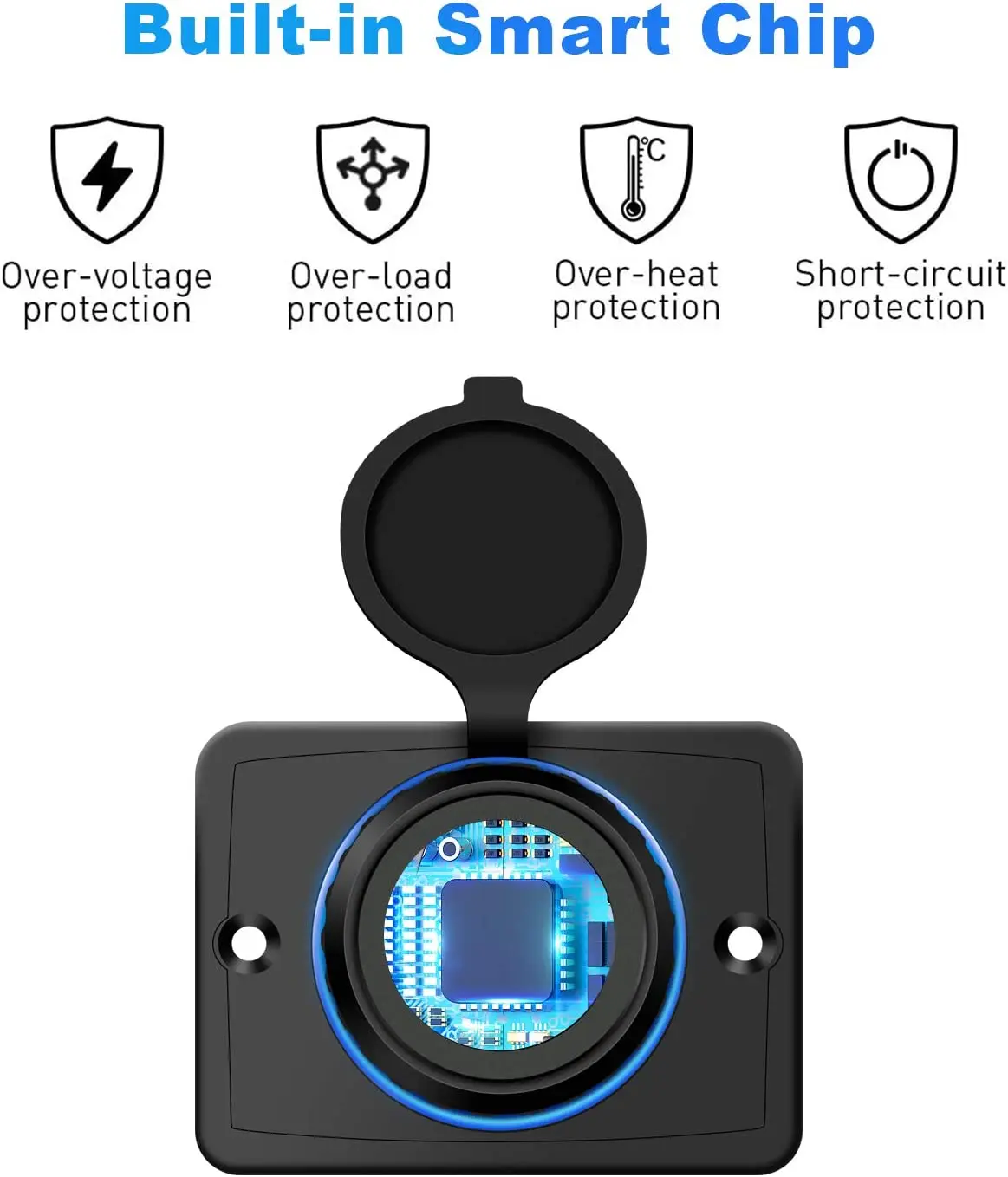 dual-USB vehicle-mounted charger socket with indicator light 12v 24v 3.1A power socket suitable for cars boats cars