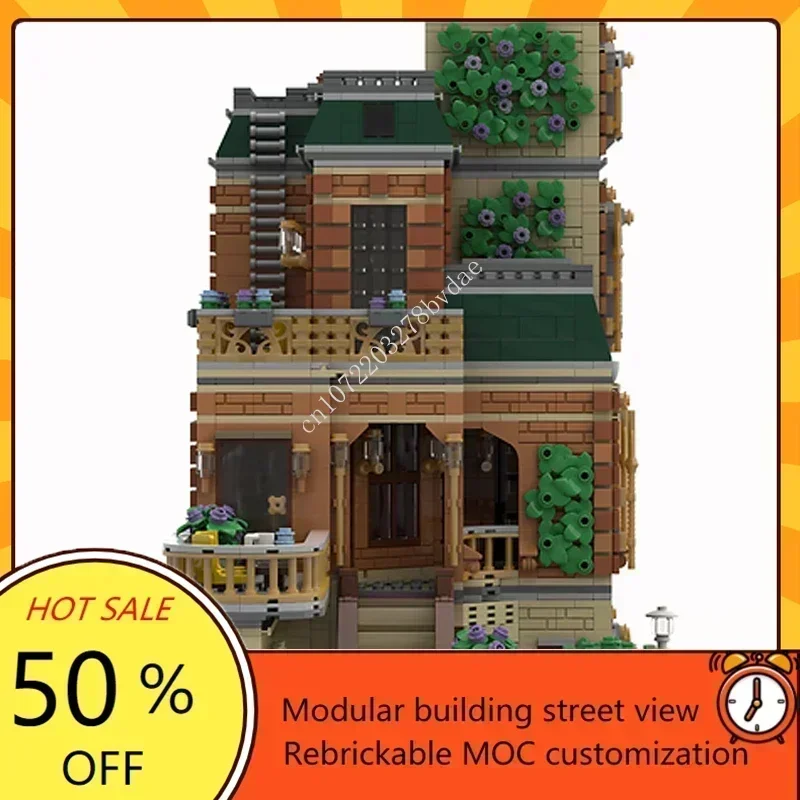 4586PCS Customized MOC Modular Orange Tower Street View Model Custom Puzzle Technology DIY Assembly Toys Birthday Gifts