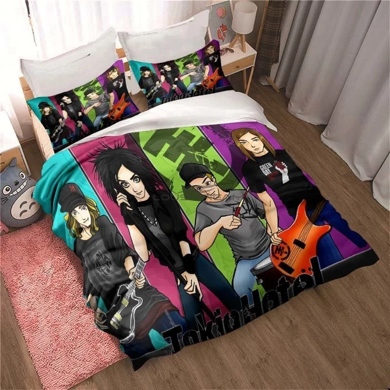 New Tokio Hotel Bedding Set 3D Printing Fashion Rock Band Home Decoration Boy Girl King Size Bedding Set Quilt Cover Pillowcase