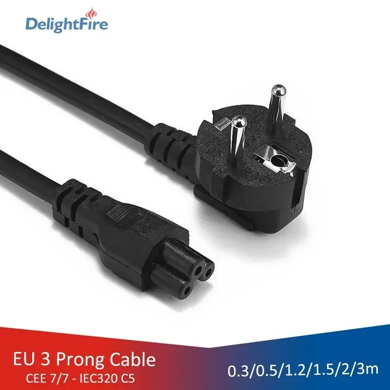 IEC320 C5 Cable EU Extension Cord 2 Pin Power Cord Power Supply Cable 220V For PC Computer Printer Sony Lenovo Samsung Adapter