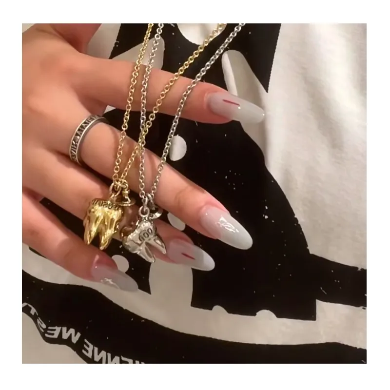 

Winter New Necklace Teeth Wisdom Teeth Pendant Heavy Industry Punk Hot Hip Hop Men and Women The Same Style