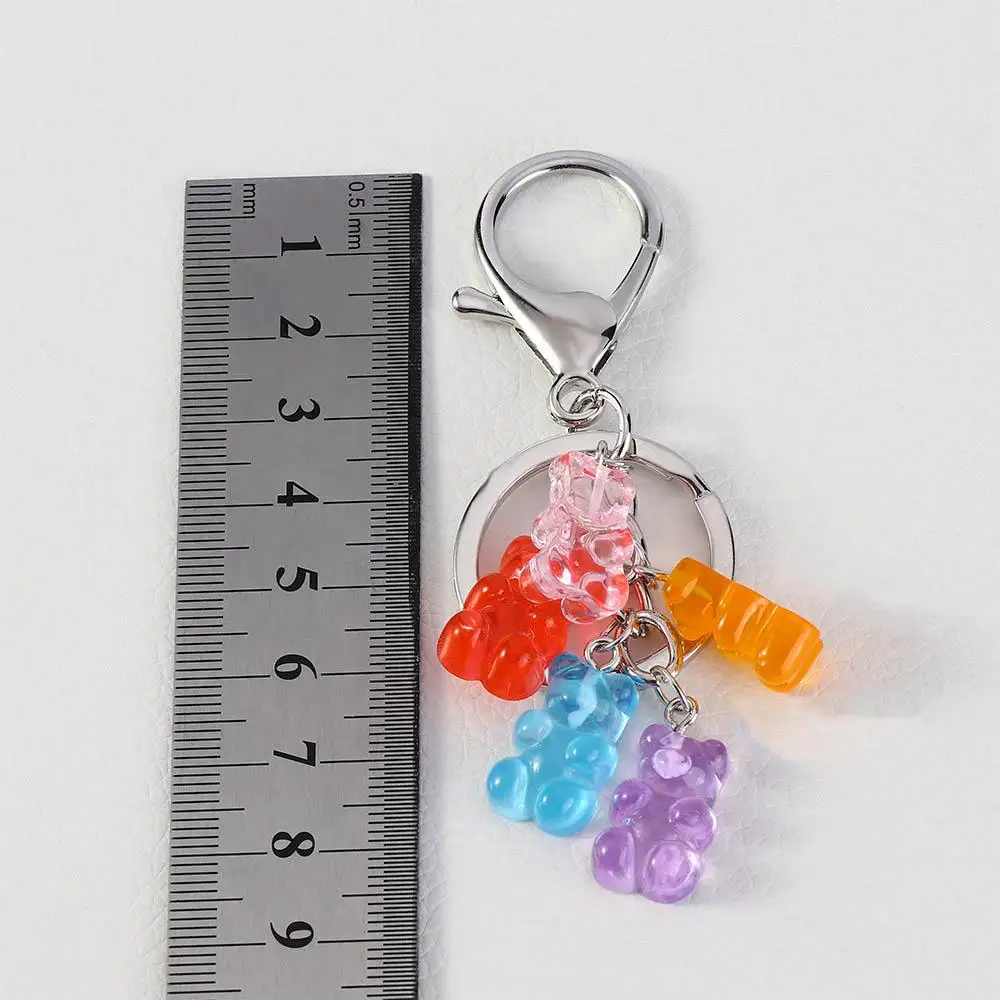 Colorful Trendy Multicolor Gift For Women Charm Bear Key Chain Key Ring Fashion Accessories Jewelry