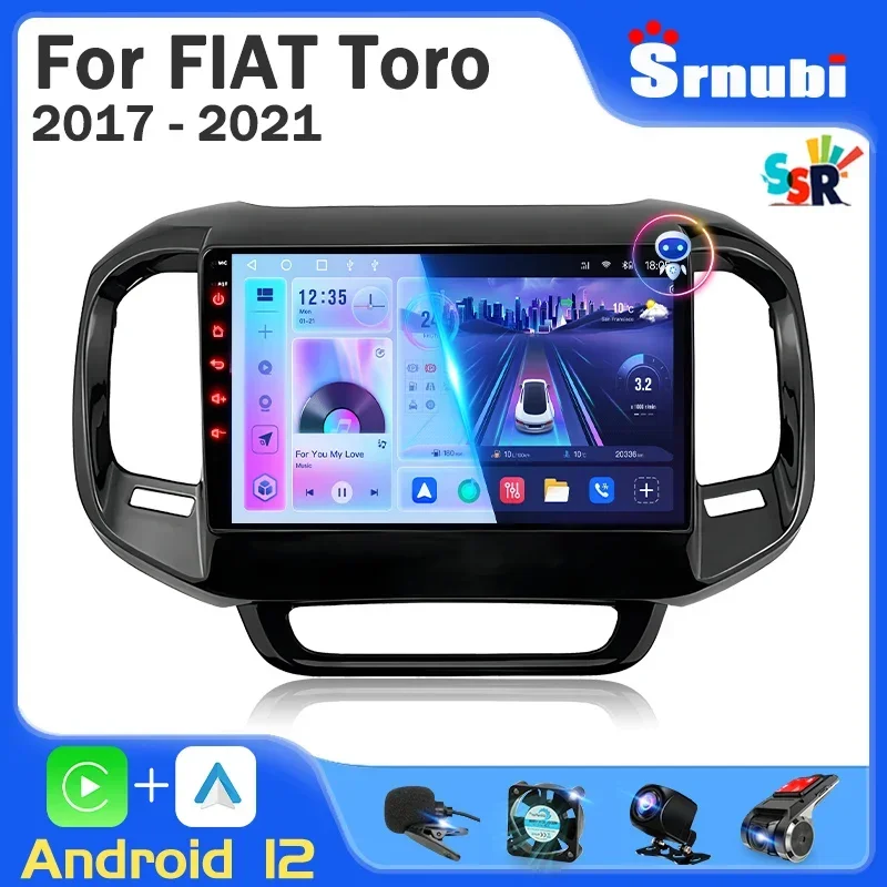 

Srnubi 2Din Android 12 Car Radio for Fiat Toro 2017 2018 2019 2020 2021 Multimedia Player Carplay Video Stereo GPS 4G WIFI DVD