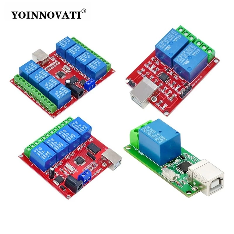 1 pièce – Relais USB programmable 5V 12V 24V à 1, 2, 4 ou 8 canaux pour contrôle intelligent par ordinateur, idéal pour la maison connectée et les contrôleurs PC