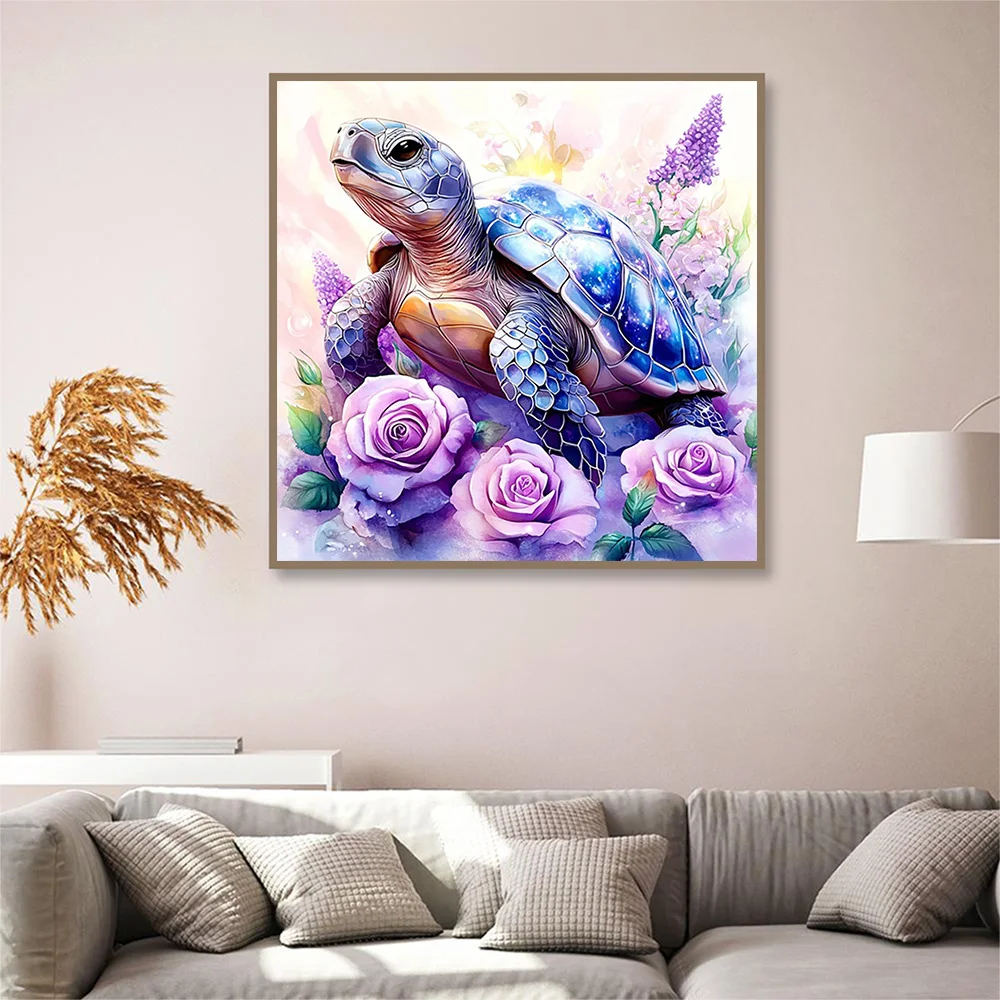 Evershine Turtle Diamond Painting Animal Picture Rhinestones Mosaic Flower Full Square Round Rose Kit Handicraft Home Decor Gift