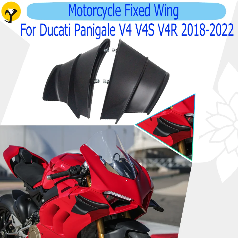 Motorcycle Side Winglets For Ducati Panigale V4 V4S V4R 2018 2019 2020 2021 2022 Aerodynamic Wing Kit Winds Wing Accessories