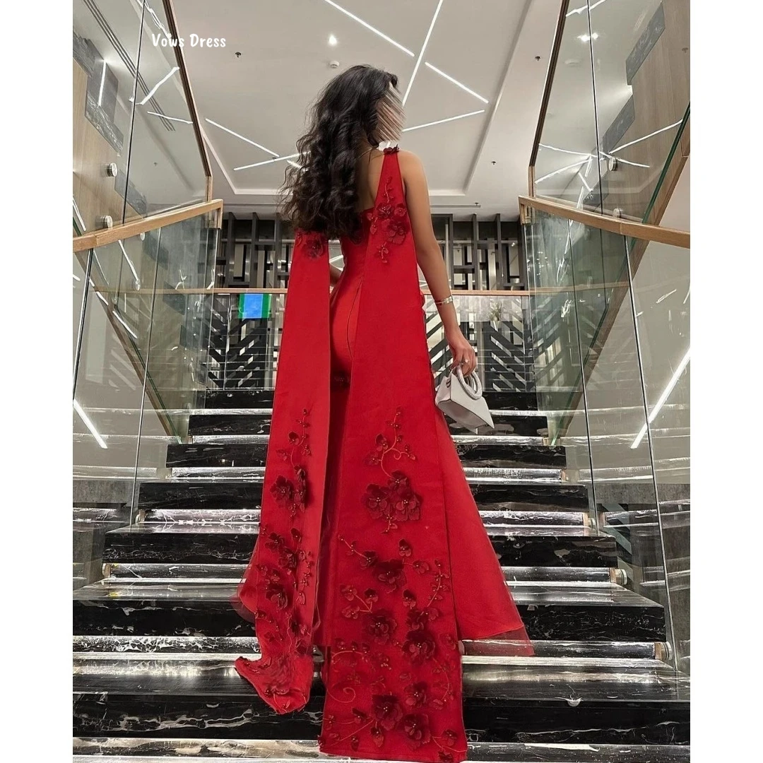 

Vows Red Luxurious Party Dresses for Special Occasions Line A Women Evening Dress Woman Custom Made Satin Cloth Prom Dress 2025