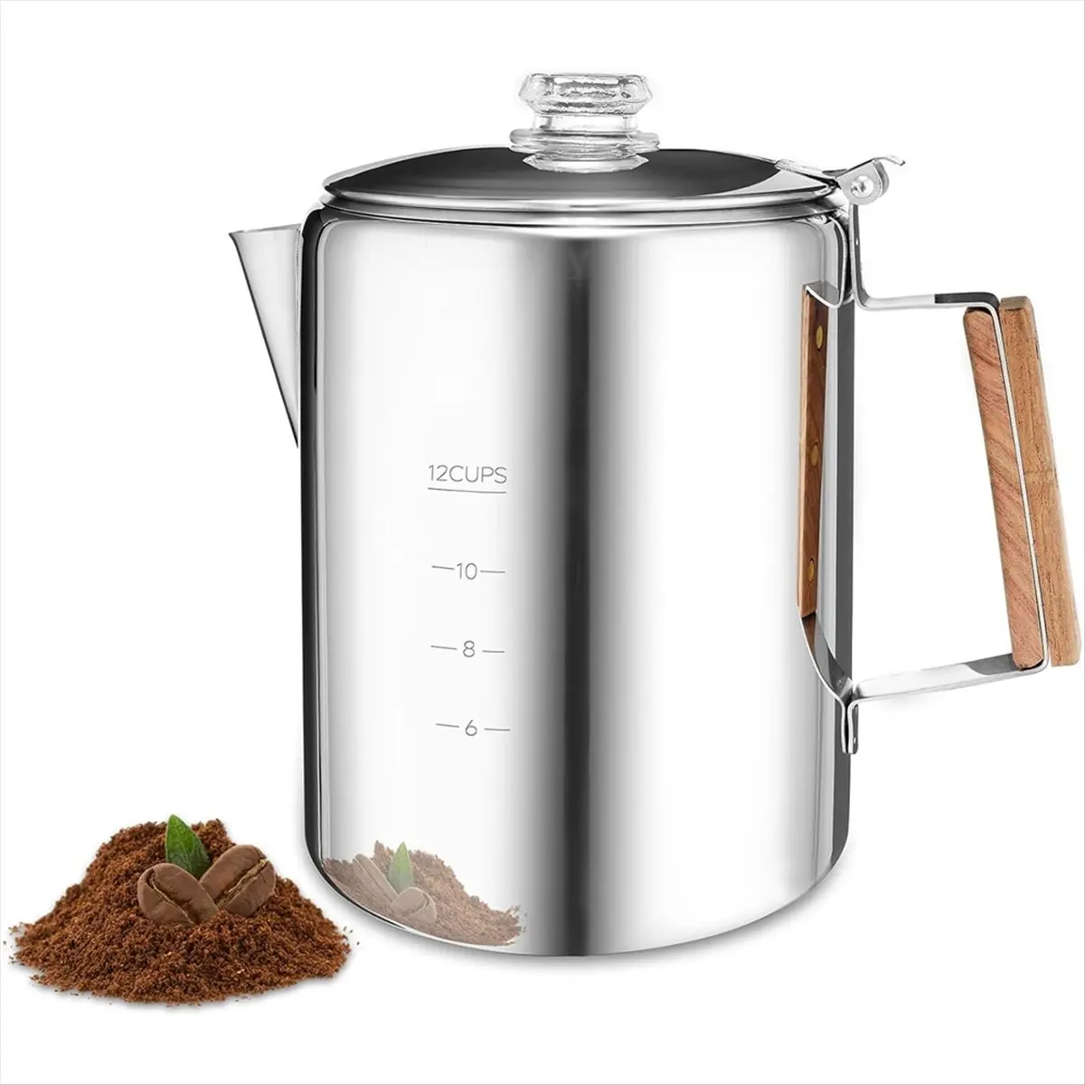 ABPP Coffee Pot Stovetop Coffee Maker Percolator Campfire Coffee Pot Stainless Steel Coffee Pot Camping Outdoors Home 12 Cup