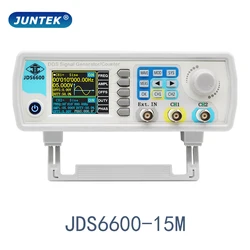 JUNTEK JDS6600-15M 15MHz DDS Function Signal Generator CNC Dual-Channel Frequency Meter Arbitrary Waveform Pulse Wave