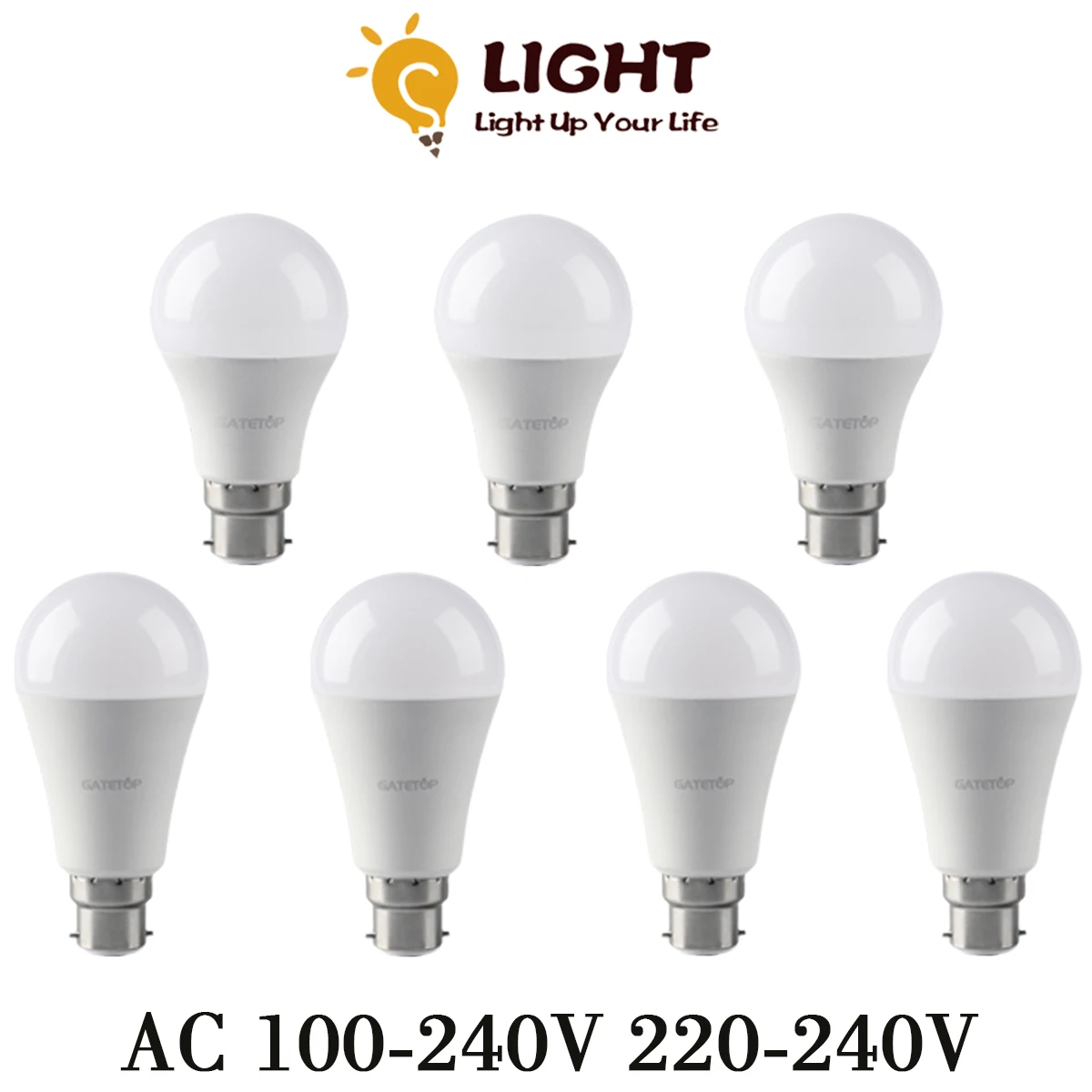 

6PCS/LOT LED Bulb Power 8W 9W 10W 12W 15W 18W 20W 24W AC100-240V 220-240V 3000/4000/6000K for Bathroom Bedroom Dinning Room