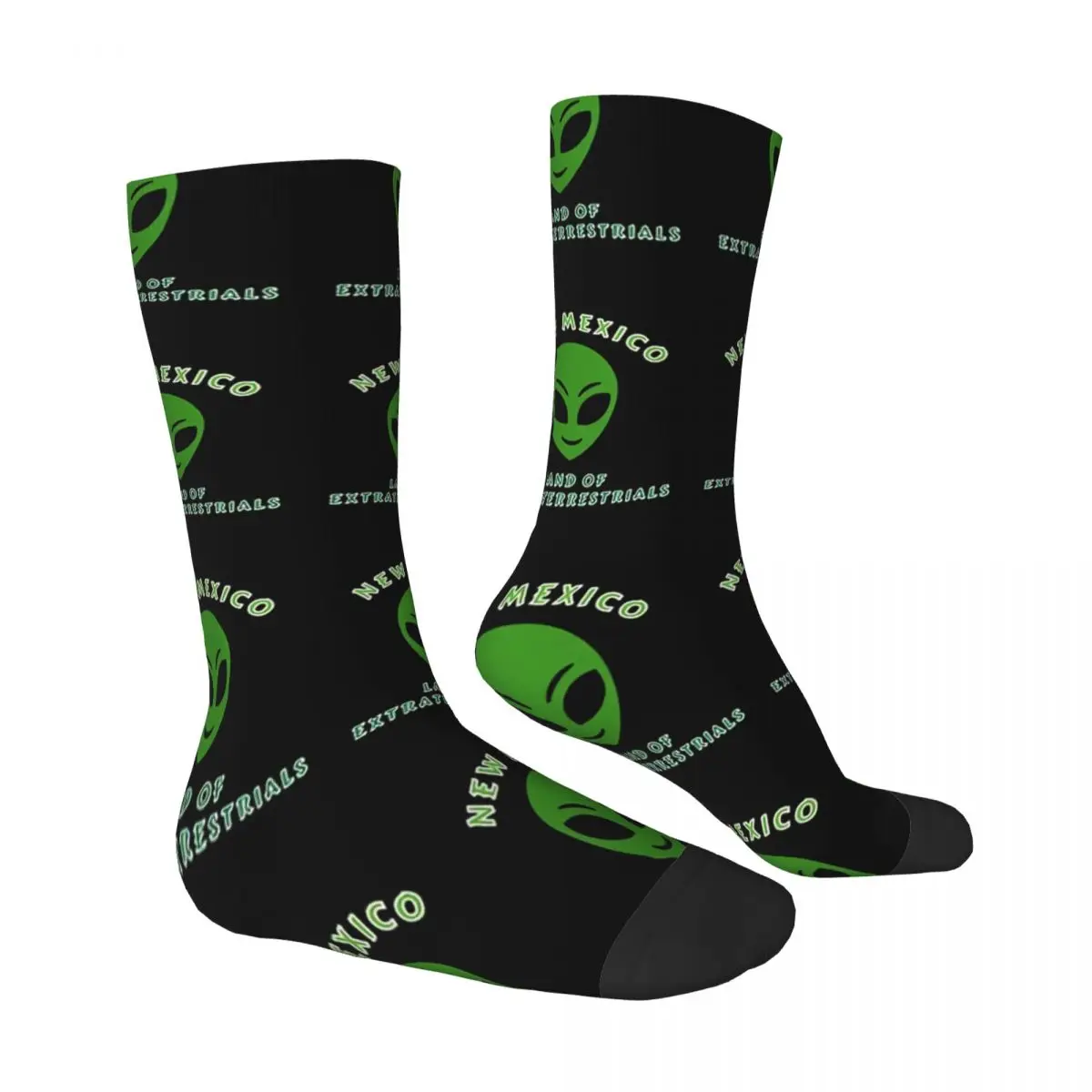 Happy Men's Socks Mexico Land Of Extraterrestrials Retro Harajuku Alien Hip Hop Casual Crew Crazy Sock Gift Pattern Printed