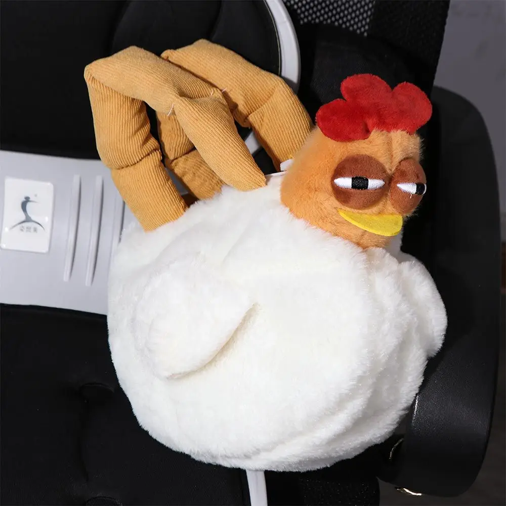 Borsa per pollo in peluche di grande capacità Borsa in peluche a forma di gallina divertente alla moda Borse per pollo bianche morbide e carine Borse Regali per ragazze