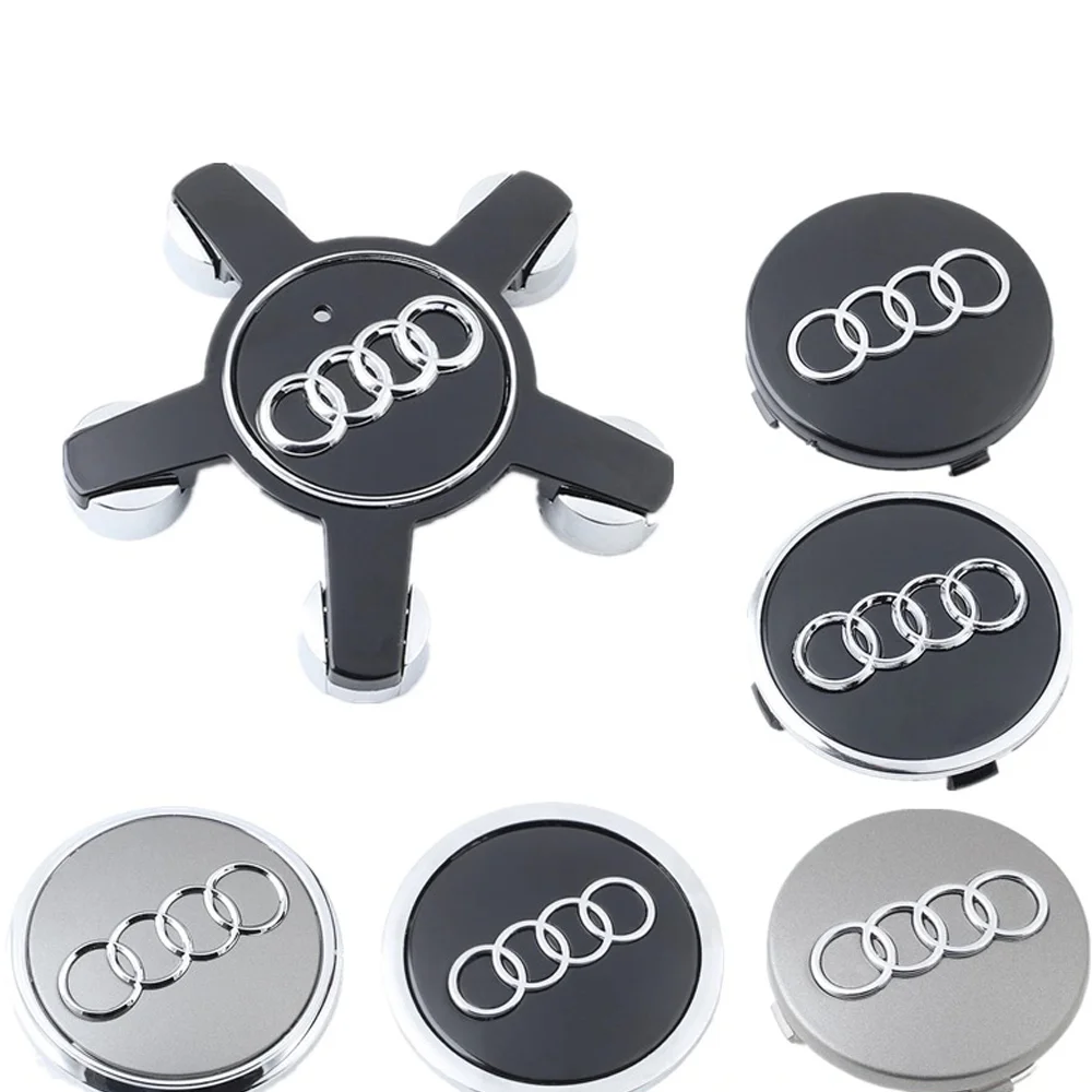 20pcs 60mm 61mm 68mm 69mm 135mm Car Styling Wheel Center Cap Hub Covers Badge For Audi A1 A3 A5 A6 Q3 B5 B6 B7 B8 8P 8V 8L C6 C7