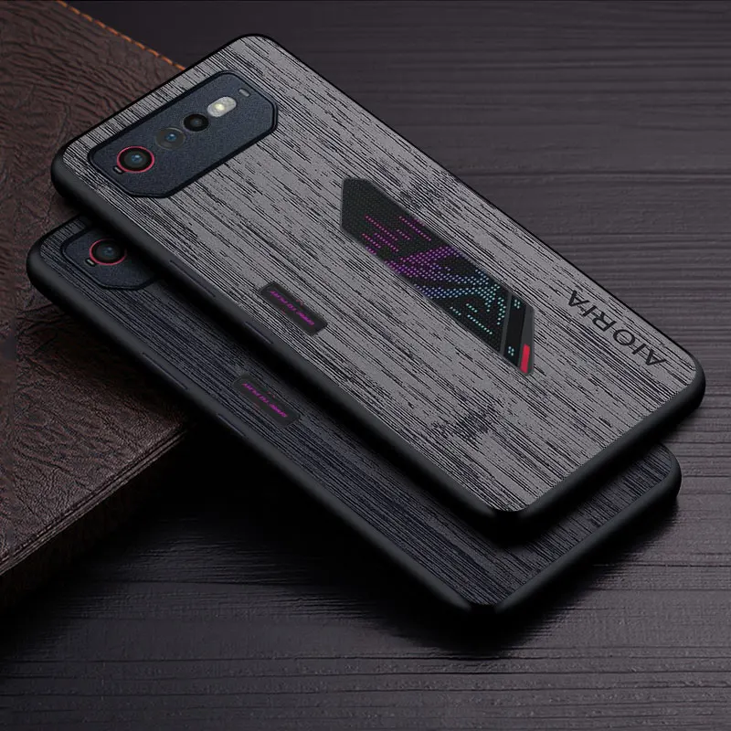 Case for Asus ROG Phone 6 funda bamboo wood pattern Leather phone cover Luxury coque for Asus ROG Phone 6 case