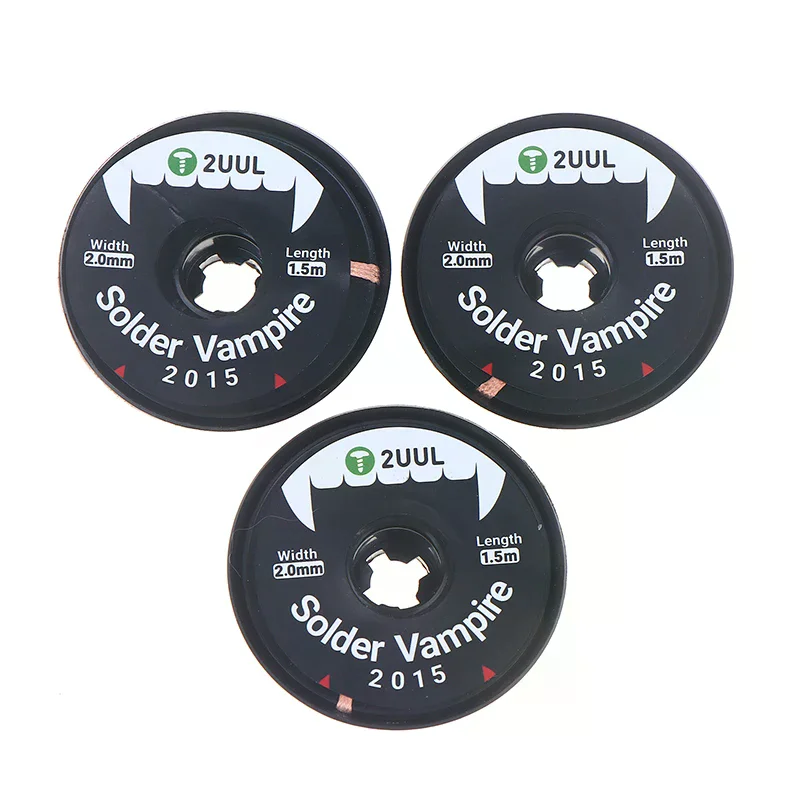 

2UUL DW16 2015 Vampire Desoldering Braid Wick for High-End PCB Motherboard and BGA Soldering Tasks, Complete Separate Pack