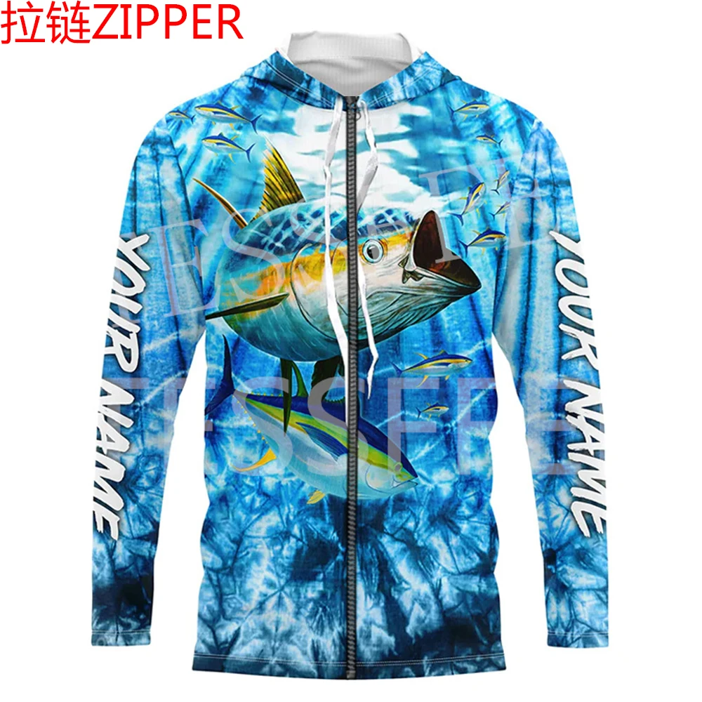 Custom Name Tuna Mahi Fishing Fisher Camo Tattoo Tracksuit Long Sleeves 3DPrint Pullover Harajuku Jacket Casual Funny Hoodies X3