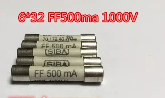 

20 шт. предохранительные трубки SIBA F15BF17BF18B для мультиметра, 6x32, FF500MA, 1000V, 7017240