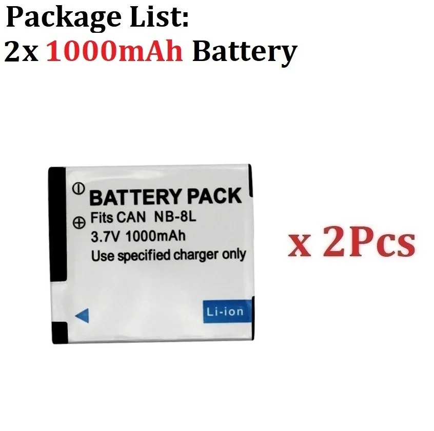 3.7V 1000mAh NB-8L NB 8L NB8L Li-ion Digital Camera Battery + Charger For Canon PowerShot A3300 A3200 A3100 A3000 A2200 A1200 IS image 3