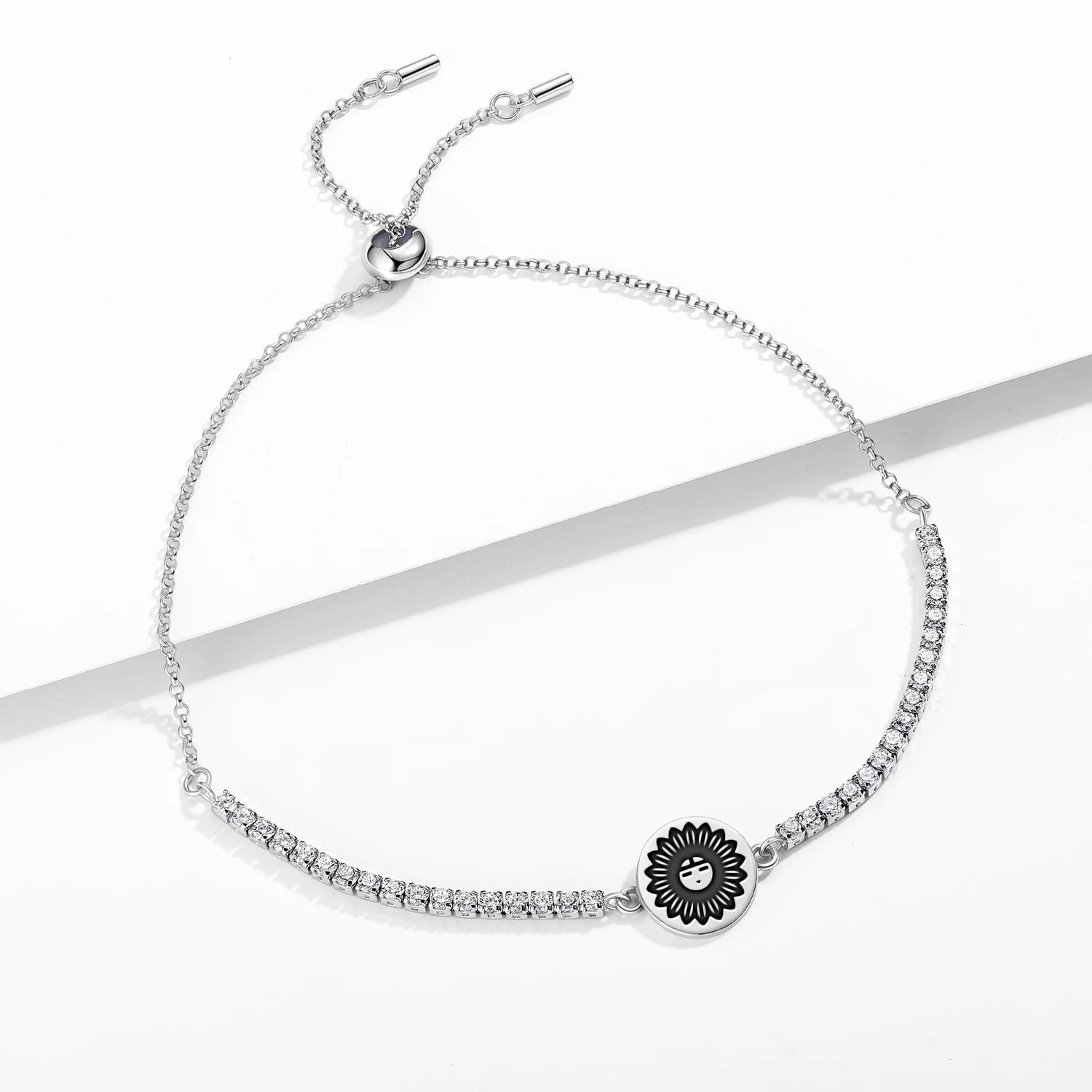 Hopi Tawa Bracelet 925 Sterling Silver Symbol Adjustable Tennis Zircon Chain for Women Jewelry Fashion